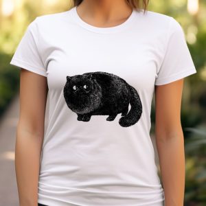 Bold Furry Black Cat T-Shirt