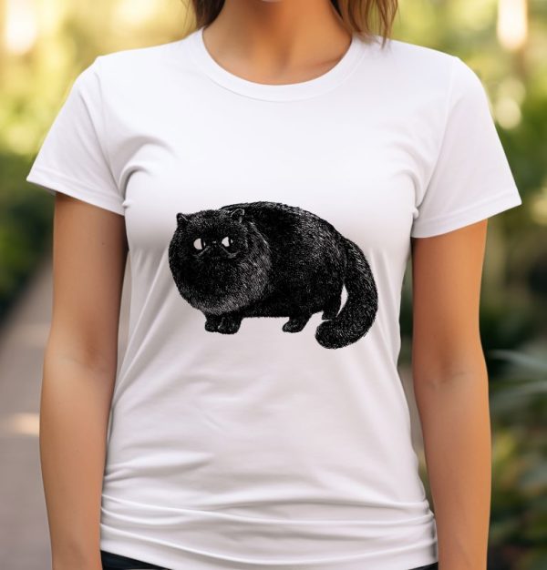 Bold Furry Black Cat T-Shirt